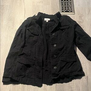 Women's Black Jacket converse one star button up jacket